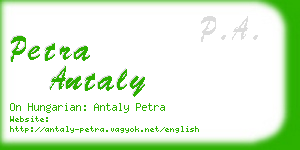 petra antaly business card